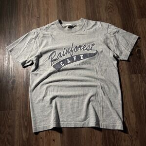 Rainforest Cafe Orlando Graphic‎ T Shirt Gray Mens Size M Souvenir Tee